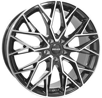 MONACO WHEELS GP15 BLACK POLISHED 8x18 5/108 ET45 CB73.1